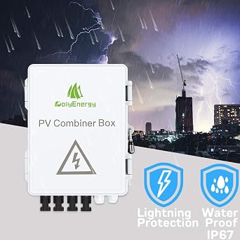 صندوق التوليف الشمسي PV Combiner Box 4 String With15A مصنفة الحالية المصهر الحالي تقطيع تقطيع التيار الشمسي وموصل الطاقة الشمسية لأنظمة الطاقة الشمسية 10AWG الكابلات الشمسية