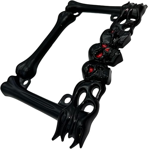 Miniatura 7 de Marco de matrícula de motocicleta, marco de placa de motocicleta resistente, aleación de zinc cromado, se adapta a placas estándar de 7 x 4