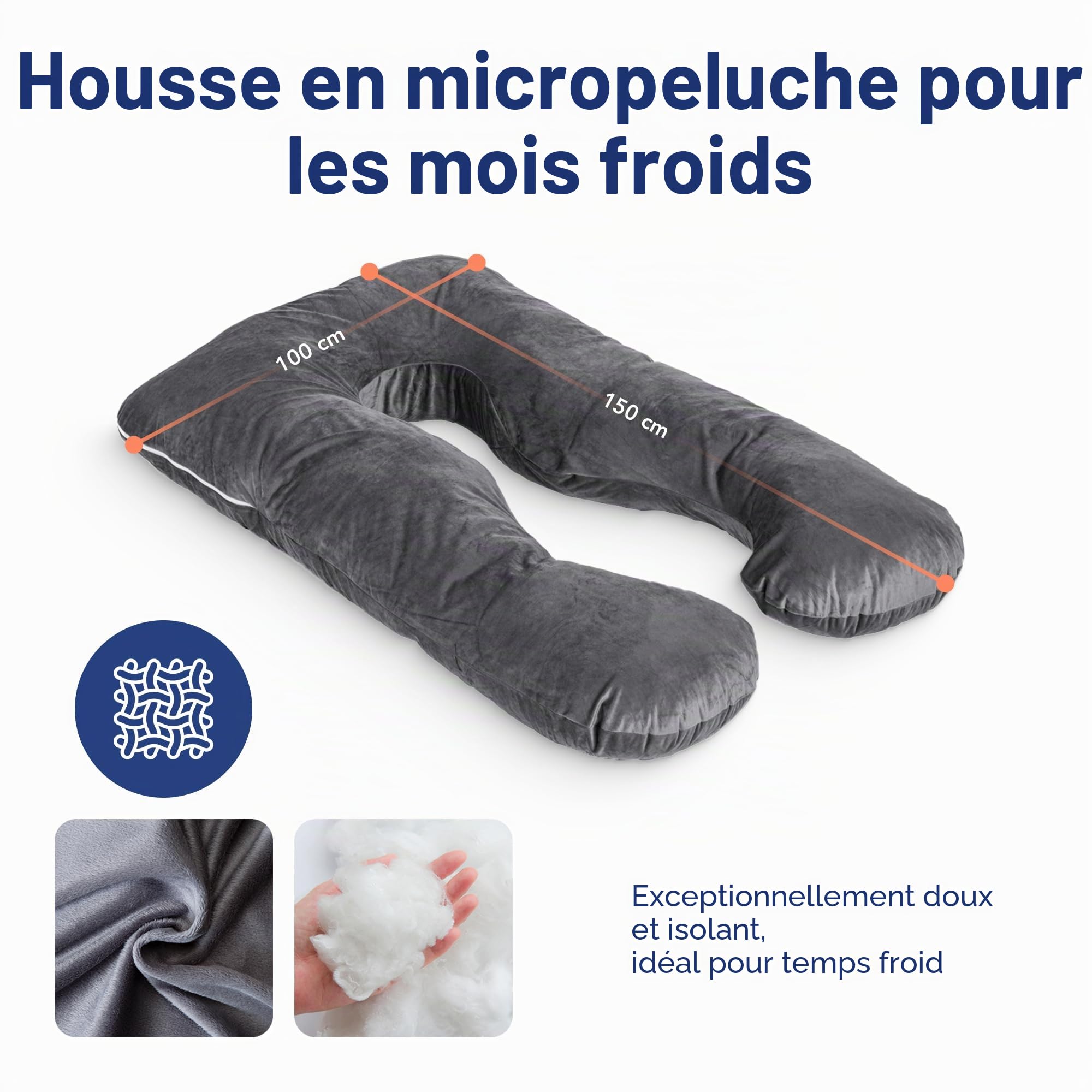 OreillerConfort Taie D'oreiller (Micropeluche - Gris foncé)