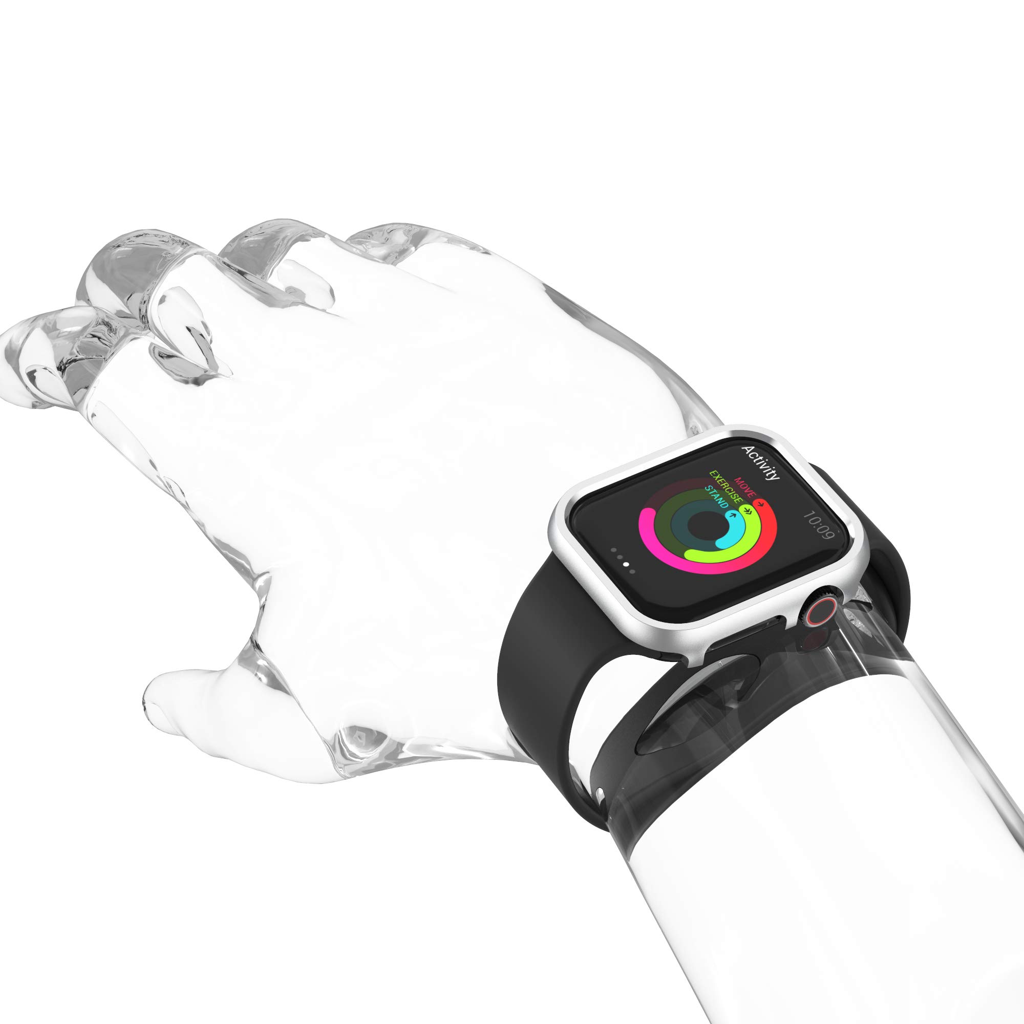 Amazon.co.jp: Apple Watch 45mm対応ケース、シルバー、アルミニウム 