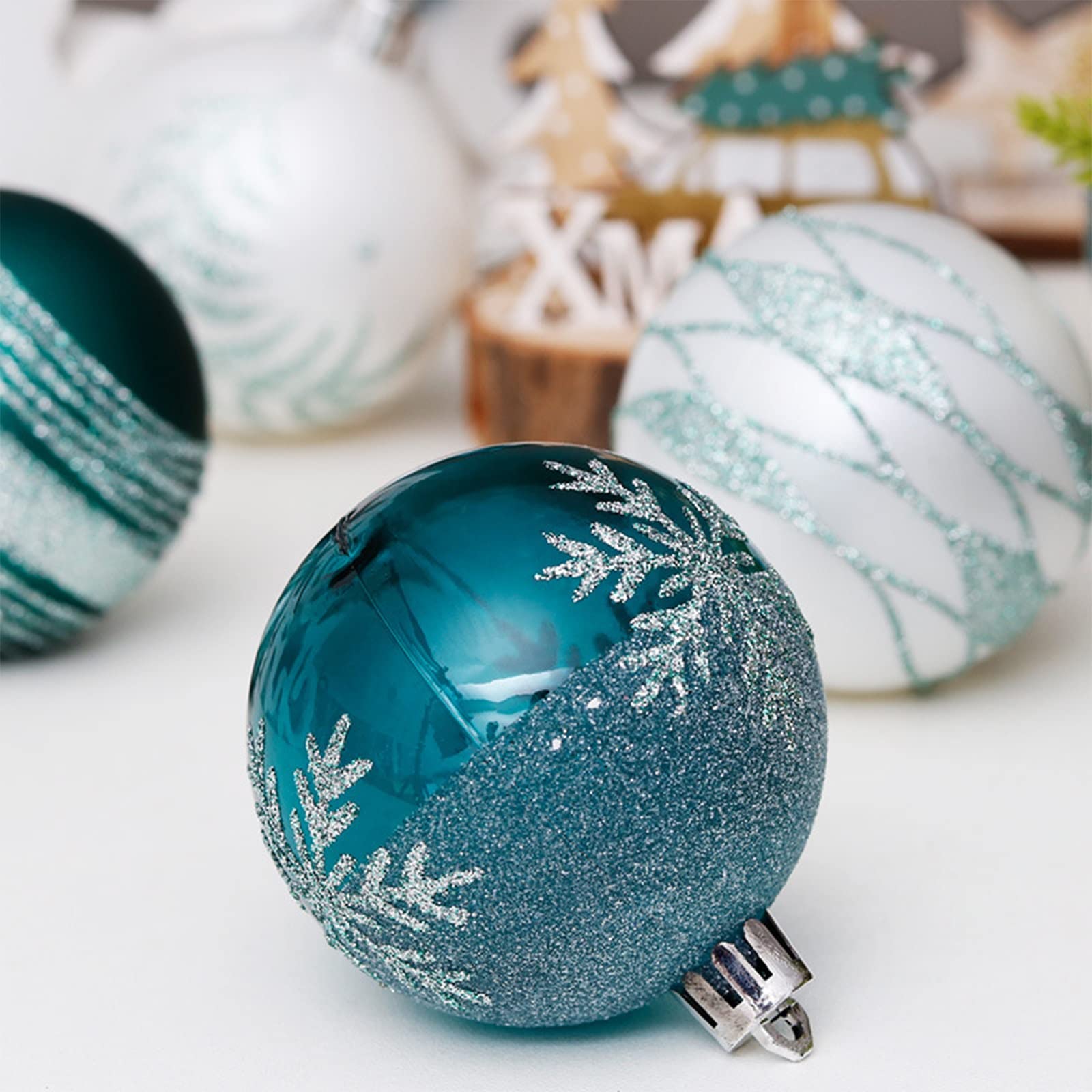 Palline di Natale, 30 pezzi delicati infrangibili lampadine di Natale in plastica, ciondoli scintillanti albero di Natale, per le vacanze festa matrimonio albero di Natale decorazione