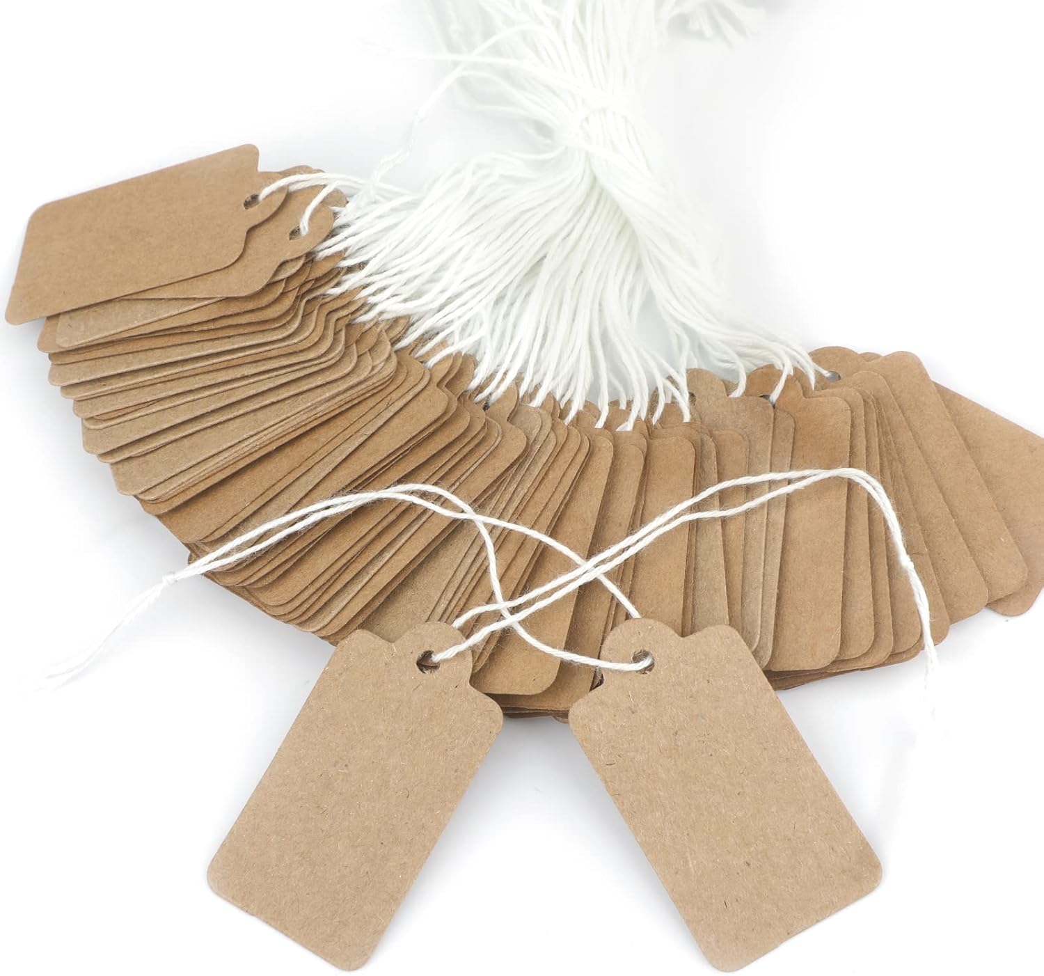jijAcraft 500Pcs Brown Price Tags with String Attached