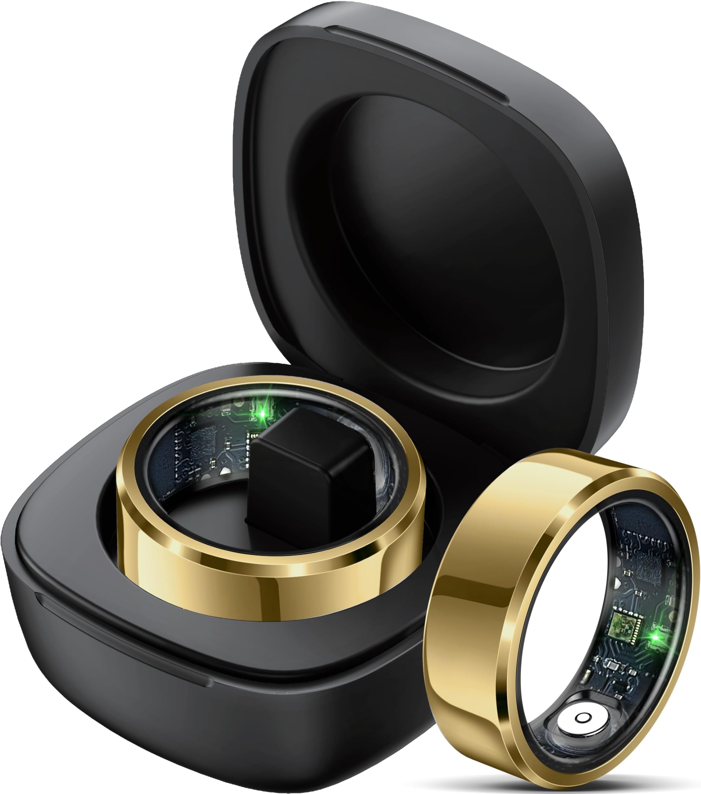 findtimeSmart Ring Heart Rate Monitor Blood Pressure Ring Sleep Tracker Blood Oxygen Health Ring Pedometer Step Counter Calories Waterproof Fitness Rings for Men Women