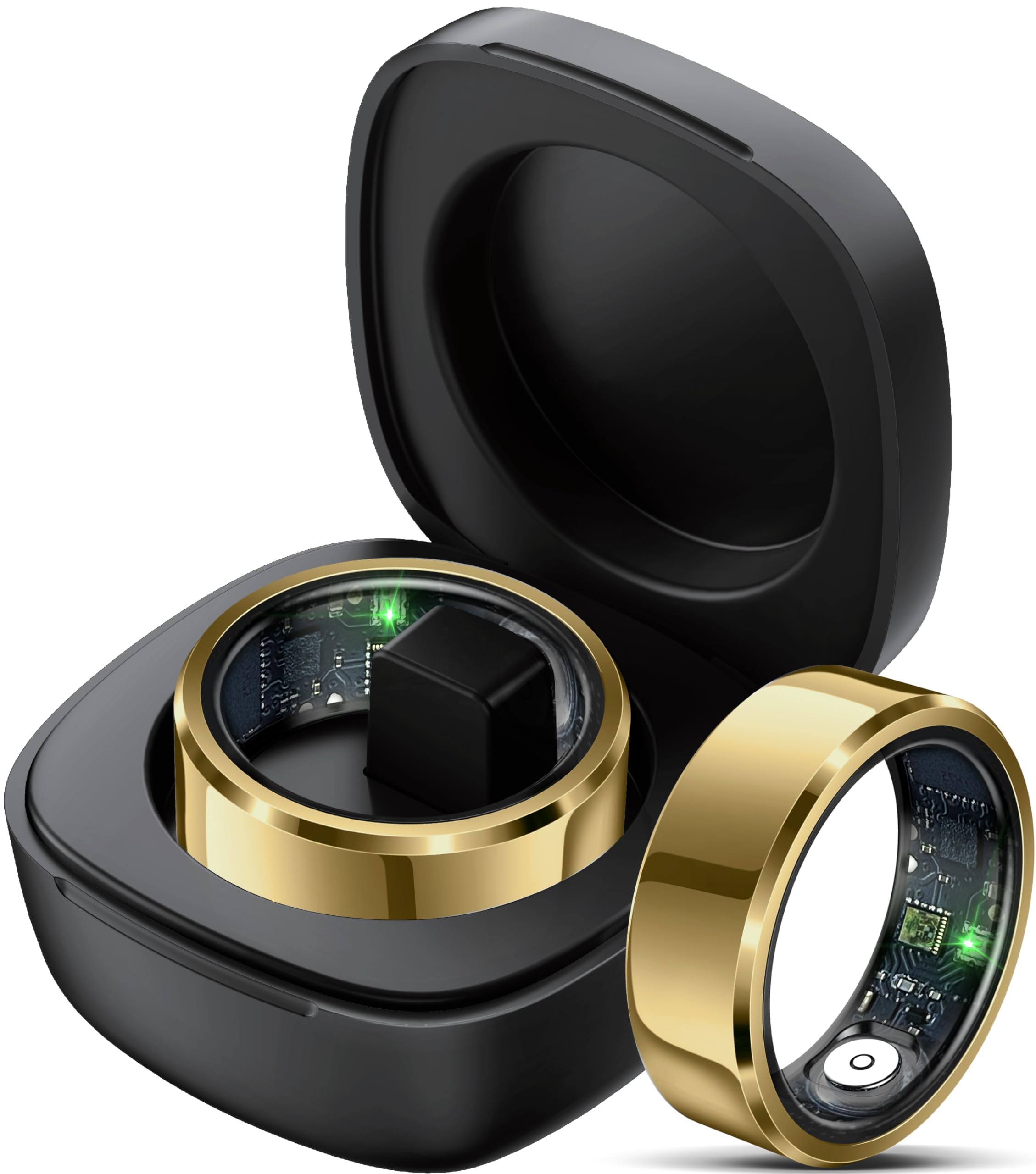 findtime Smart Ring Heart Rate Monitor Blood Pressure Ring Sleep Tracker Blood Oxygen Health Ring Pedometer Step Counter Calories Waterproof Fitness Rings for Men Women