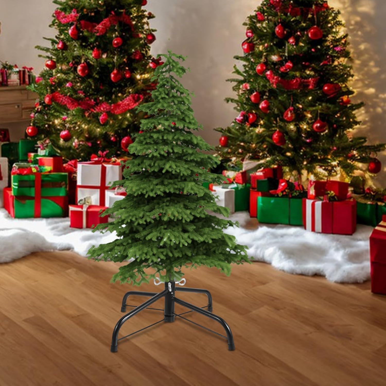 Folding Christmas Tree Stand Base 35cm Metal Tree Stand Sturdy and Easy to Assemble