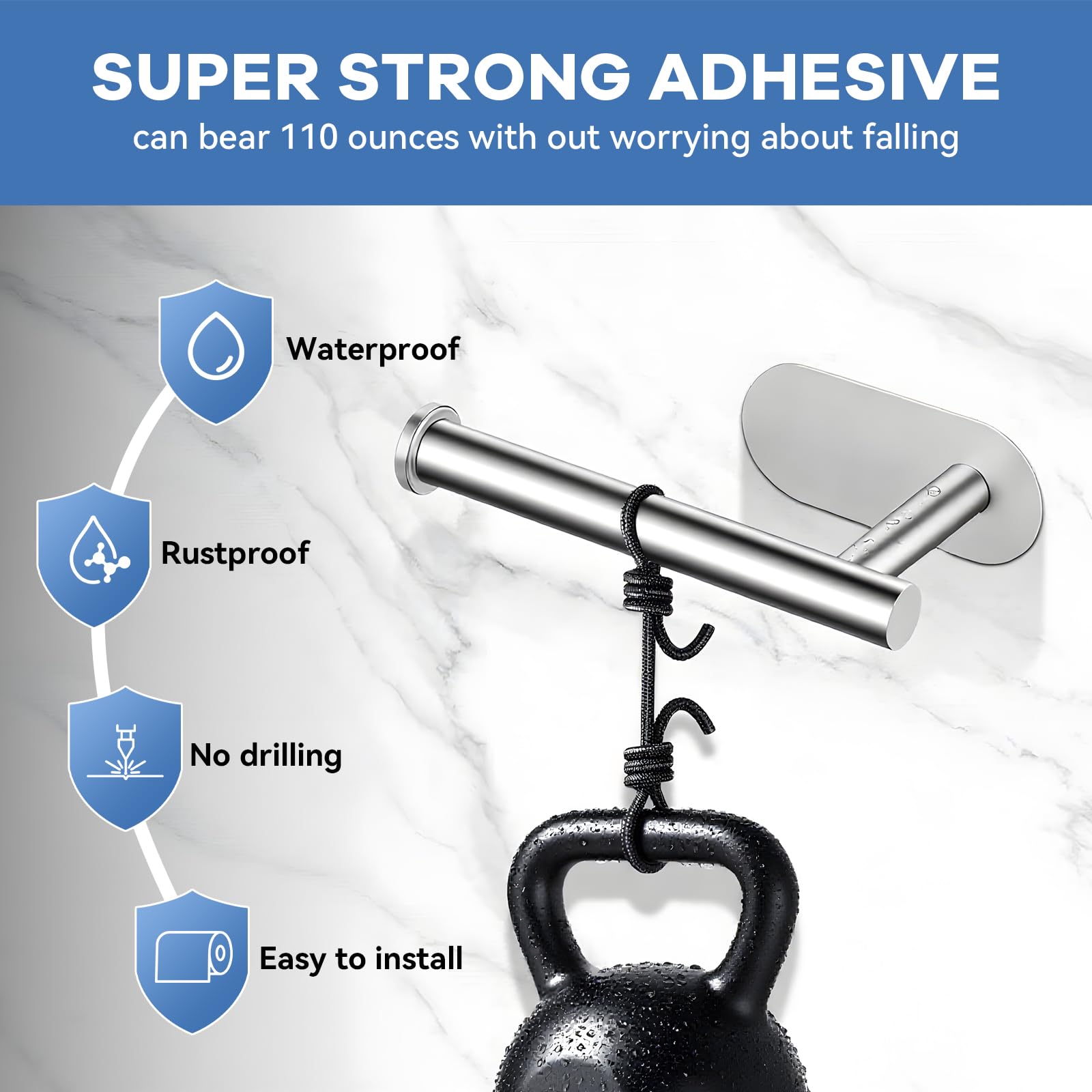 Self Adhesive Toilet Paper Holder - No Drill! -5