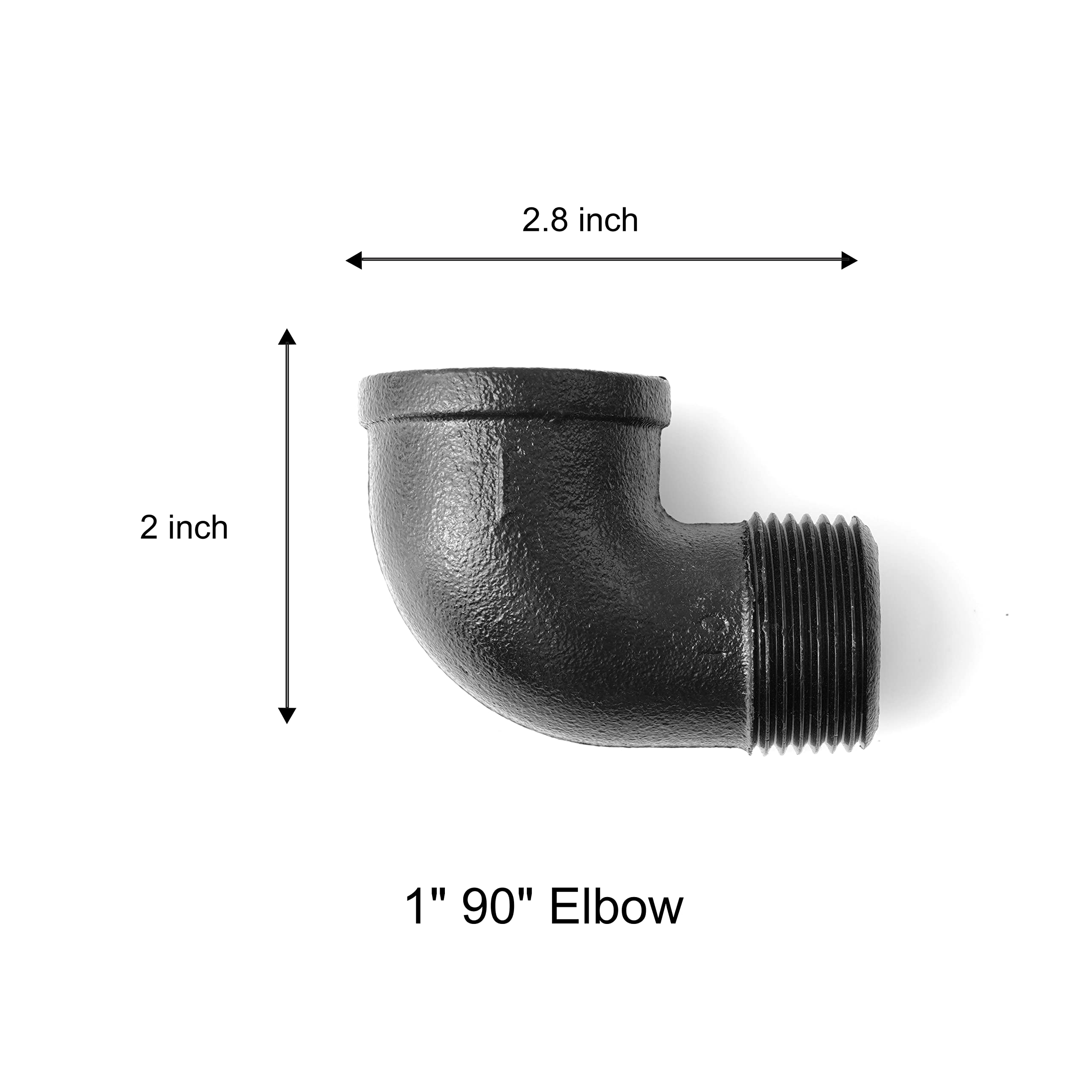 1" Tee & Elbow, Home TZH Pipe Fitting DN25 1Inch Threaded Cast Black Malleable Iron For - View #7