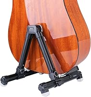 Vista 6 de ENO MUSIC Folding Stand Alumium Alloy Frame Universal Acoustic, Suitable for Electric Guitars, Bass Guitars (Black)
