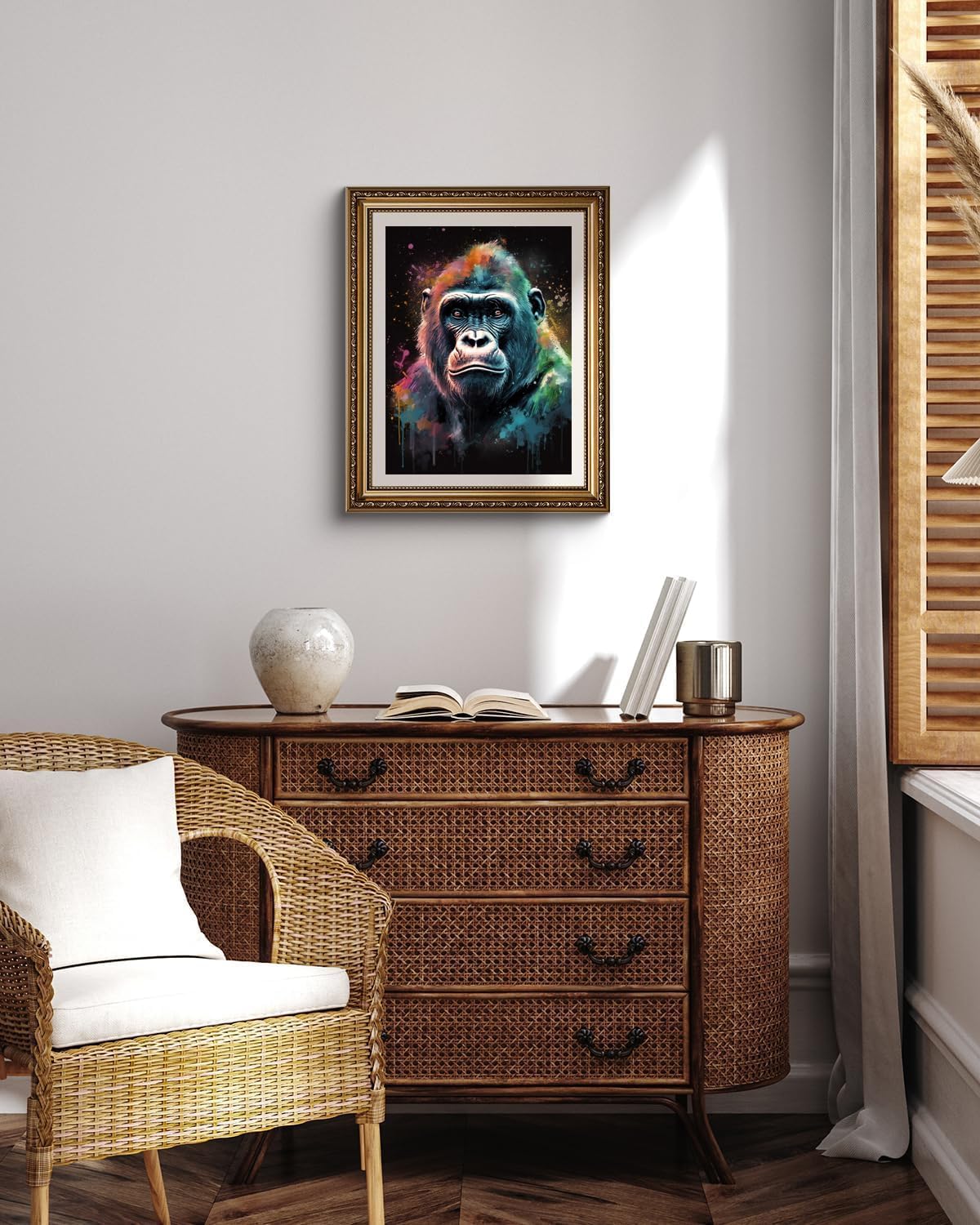 YEEIFFD DIY 5D Diamond Art Kits Painting for Adults Wild Animal Lowland Gorilla Monkey 12x16inch