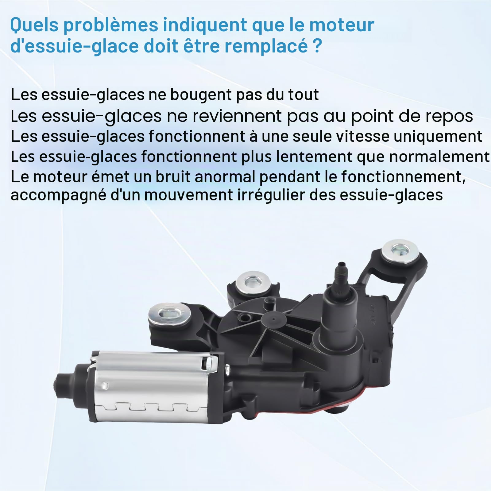 Moteur d'essuie-glace arrière Compatible avec les modèles 2003-2018 A3 8P A4 A6 Q5 Q7 Remplace les références 8E9955711A 8E9955711E 8E9955711C