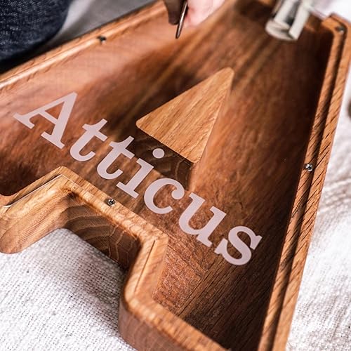 Miniatura 10 de USA Handcrafted - Wooden Letter Piggy Bank for Kids, Personalized Piggy Bank for Girls & Boys, Money Bank for Kids - Custom Piggy Bank Wooden Letter