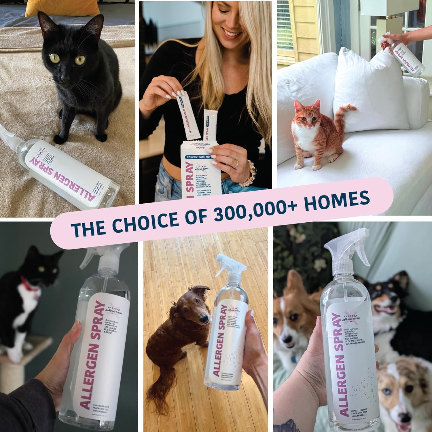 Allergy Asthma Clean - Allergen Spray Concentrate 4 Pack | Use Your Own Bottle | Over 128oz Total