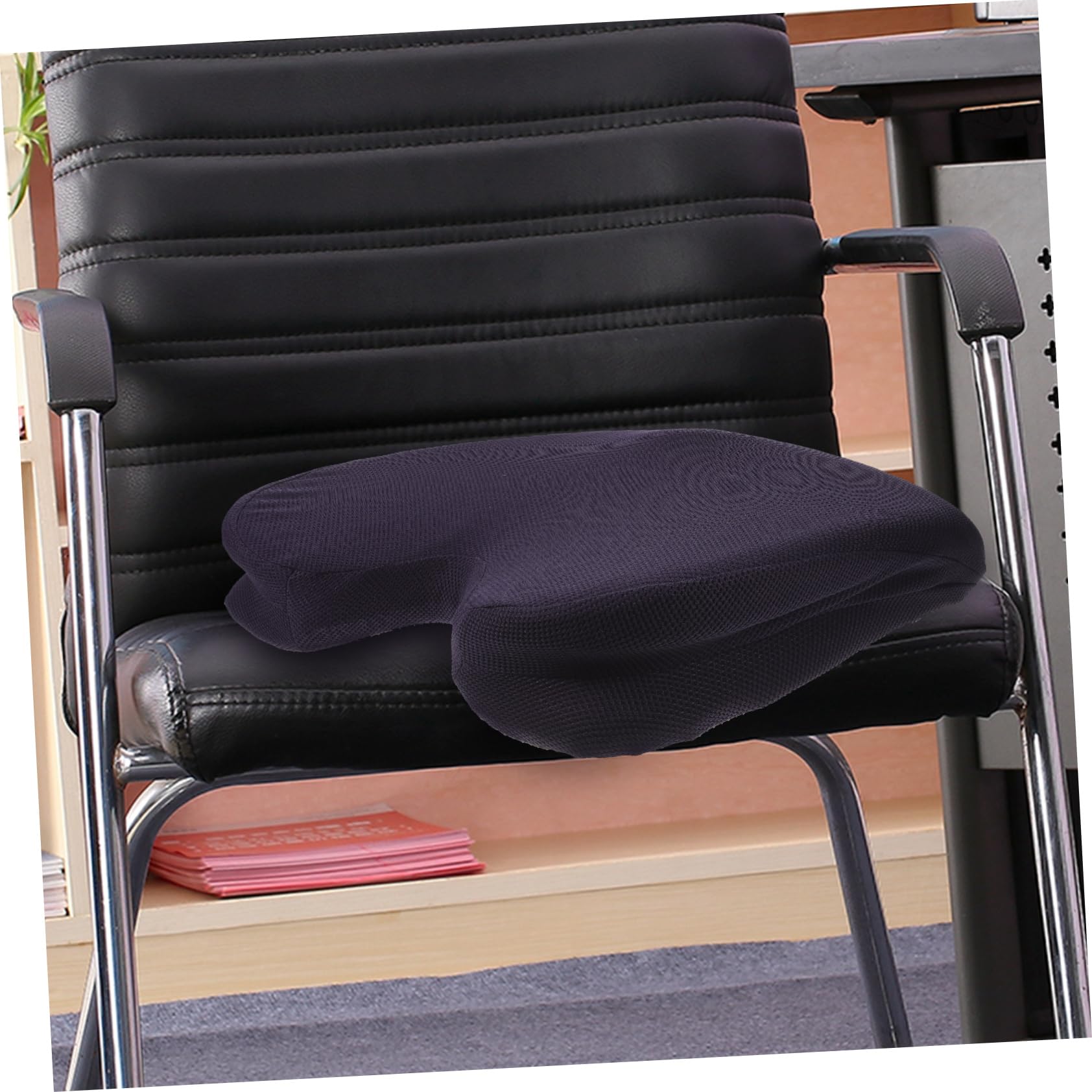 Coussin D’Assise Ergonomique en Mousse à Mémoire, Soulagement Pression, Bleu, pour Voiture et Fauteuil Roulant