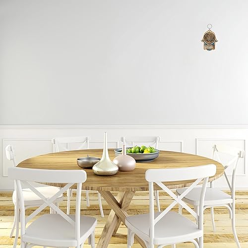 Miniatura 4 de My Daily Styles Hamsa de madera judía Estrella de David - Bendición para el hogar buena suerte decoración de pared con turquesa simulada