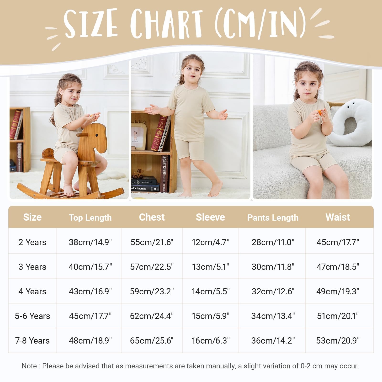 HAHASHOW Pijama Niña Verano Bambú Conjunto Niño Verano Transpirable Camiseta Niña y Pantalón Corto Ropa Niño 2-8 Años