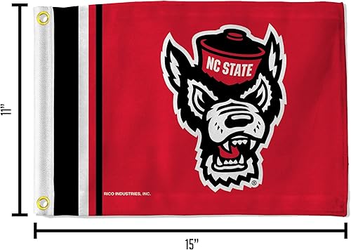 Miniatura 5 de Rico Industries NCAA Stripes - Bandera de utilidad de doble cara - Ideal para barcocarrito de golf, hogar, etc.