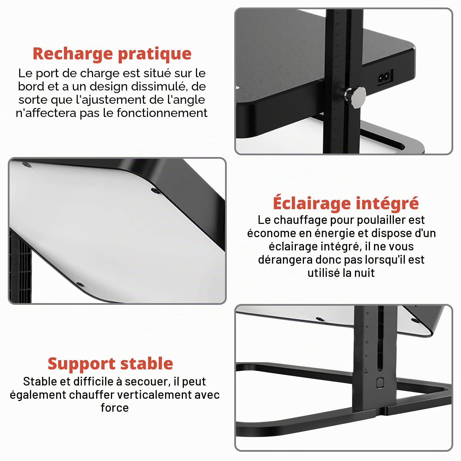 Plaque chauffante pour poussins - Plaque chauffante réglable en hauteur pour poussins avec réglage de la température de 45 à 70 °C, 15 à 22 W, lampe chauffante pour poussins et poulailler