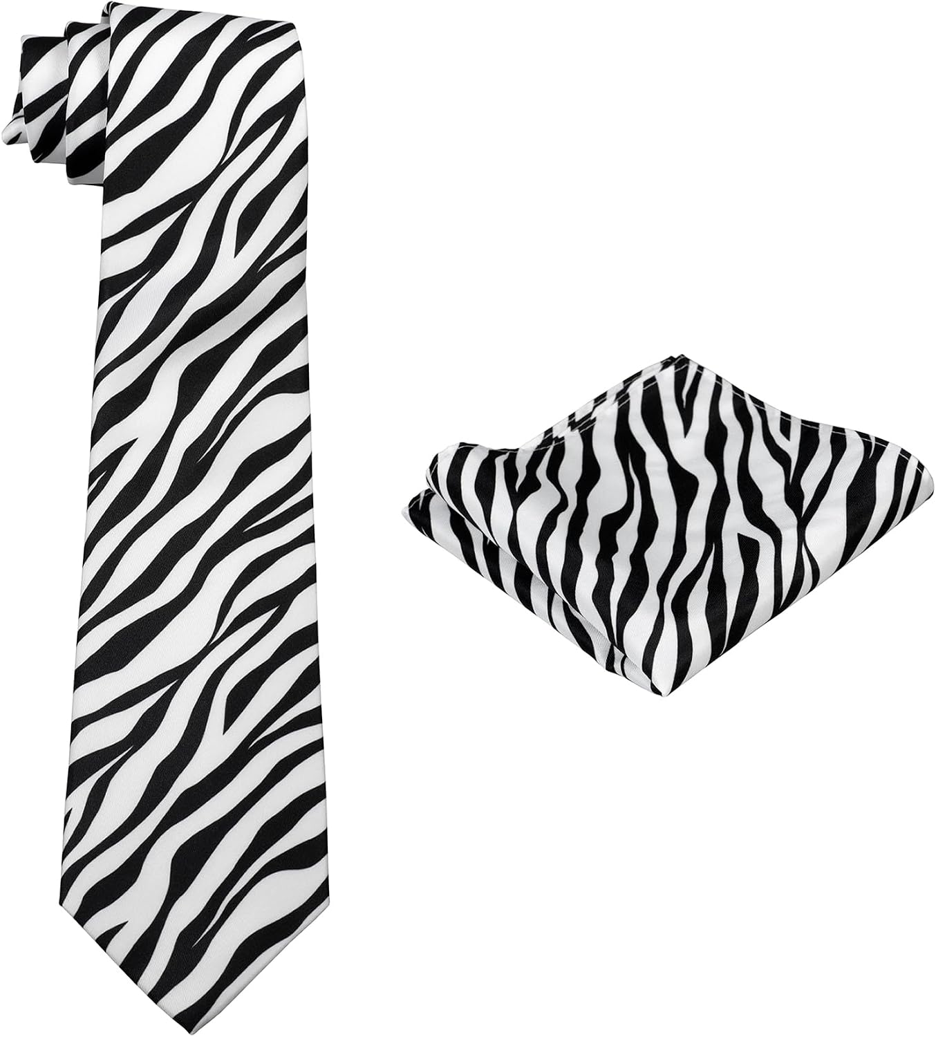 Men's Dress Vest ZEBRA Animal Pattern Design with Black Background. Animal Zoo Striped Mens Necktie and Hanky Set