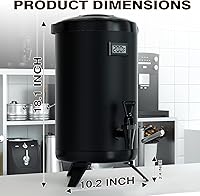 Vista 6 de Insulated Beverage Dispenser-NON HEATING-75 Cup Cold Drink Beverage for Catering-Stainless Steel Iced Beverage Dispenser 12 L/3.2 Gallon Coffee
