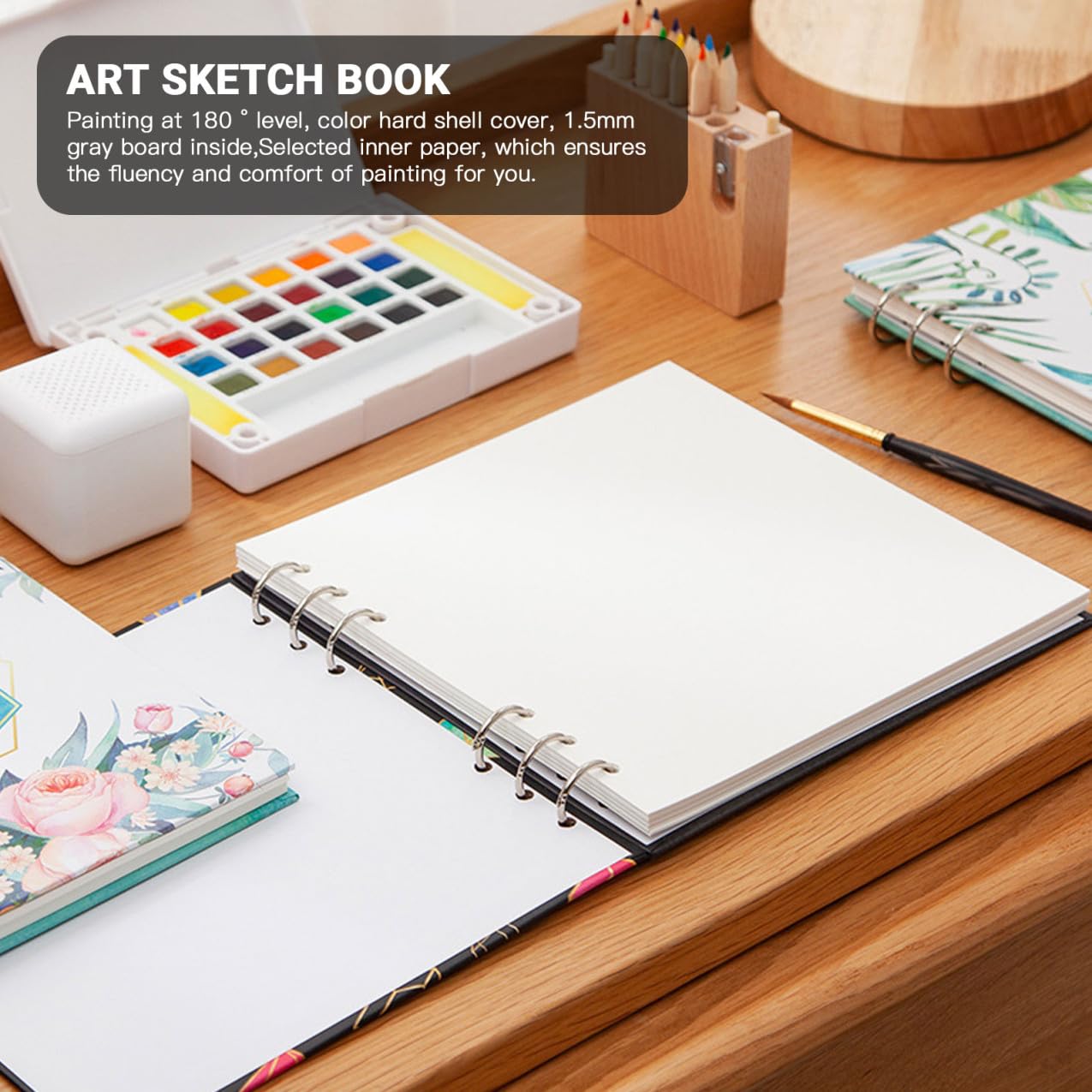 1stück Skizzenbuch Mit Aquarellpapier Dickes Strapazierfähiges Malbuch Für Kunst Und Graffiti Für Reisen Und Schüler Quadratisches Design Einfach Zu Handhaben