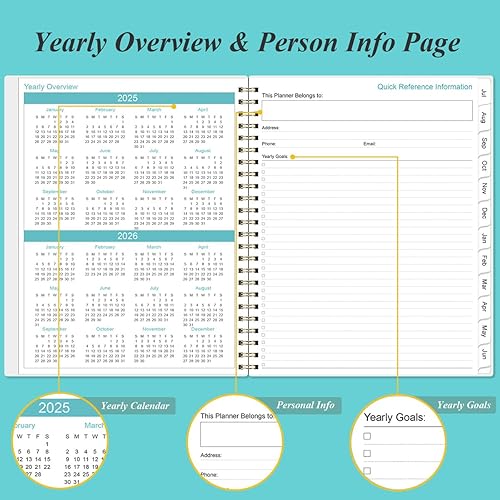 Miniatura 5 de Agenda y libro de citas 2025-2026, agenda diaria por hora de 8.5 x 11 pulgadas, de julio de 2025 a junio de 2026, libro de citas semanal con