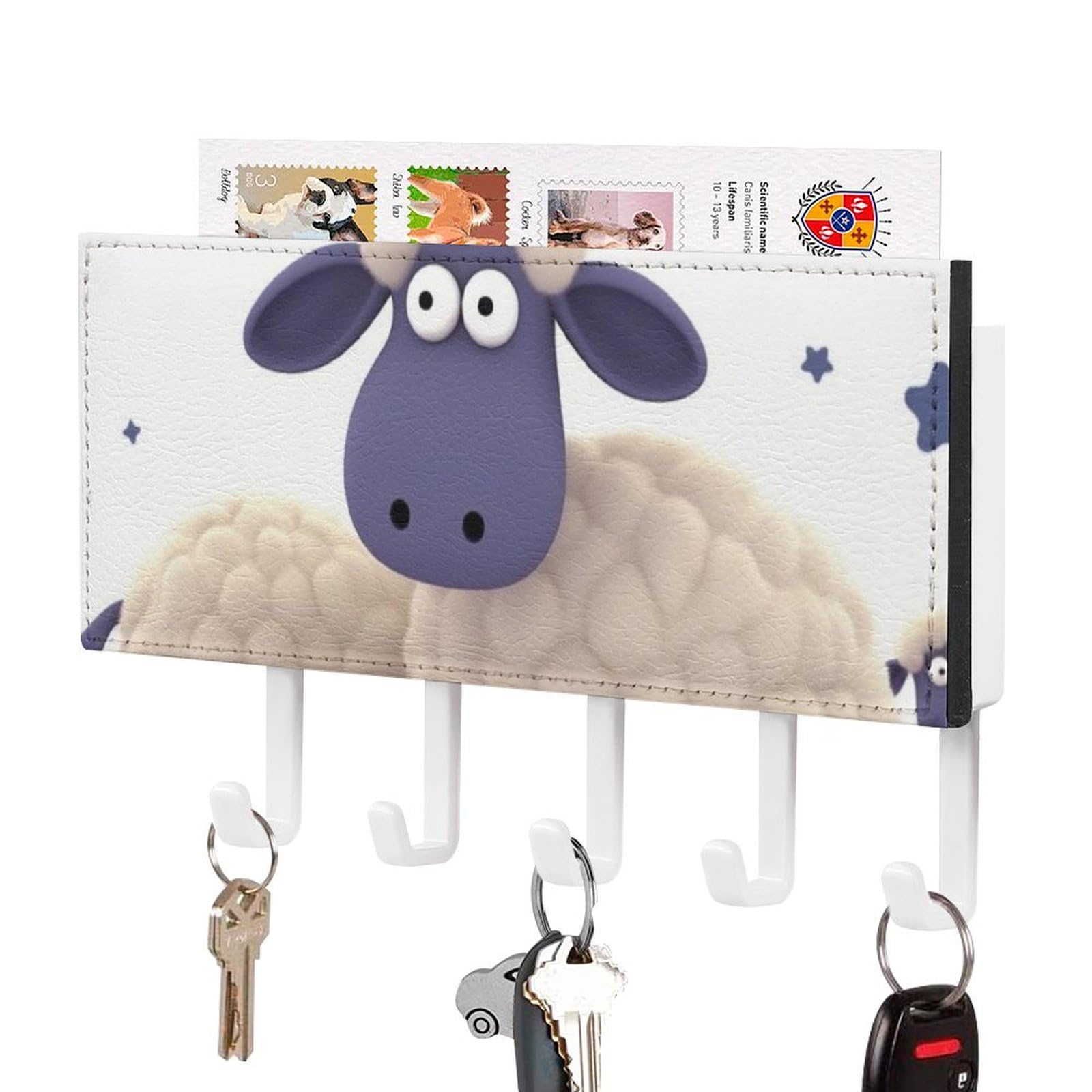Porte-clés mural mouton 18 cm : la solution rangement pour une entrée rangée