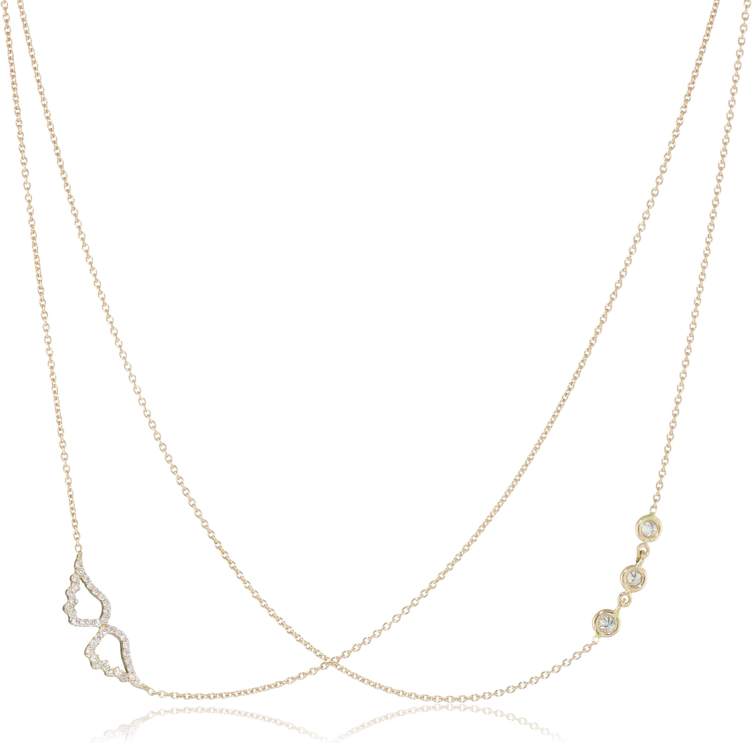 Kismet by Milka Double Chain Wings Necklace
