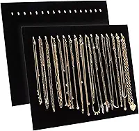 Pacote com 2 peças de exibição de joias para venda, colar boutique de veludo preto suportes com ganchos para loja pop-up (38 x 30 x 11 cm)