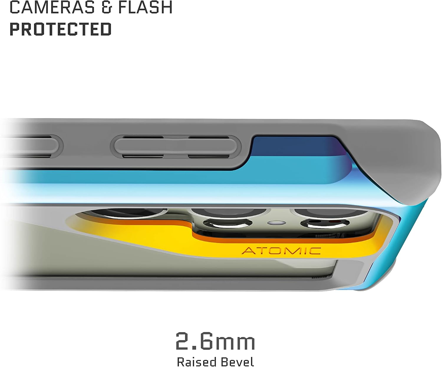 Ghostek ATOMIC slim Samsung Galaxy S23 Ultra Phone Case with Clear Back and Iridescent Aluminum Bumper S-Pen Stylus Cutout Shockproof Phone Cover Designed for 2022 Samsung S23 Ultra (6.8") (Prismatic)