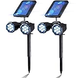BellHowell Bionic Spotlight Duo Solar Lights Outdoor with Motion Sensor 14 LED Lights Super Bright Waterproof Landscape Spotlights for Patio Garden Garage Outdoor Lighting As Seen On TV Set of 2