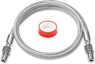 1/4" x 40" Stainless Air Compressor Jumper Hose with NPT Adapters