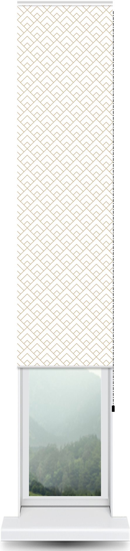 Windowpix ShadePix Blackout Roller Window Shade Custom 12 x 54 Peaks Modern White Beige