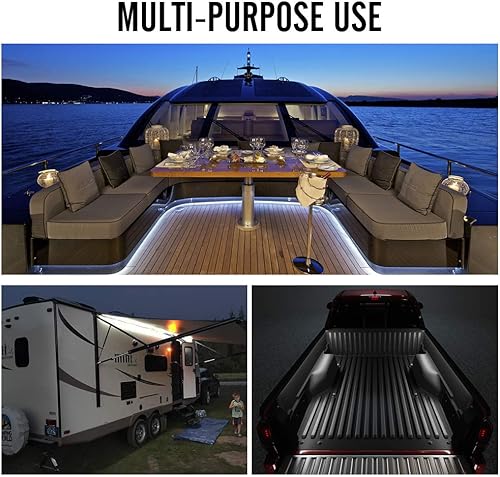 Miniatura 7 de Xprite Kit de tira de luces LED blancas de 60 pulgadas para caja de camión, barra de iluminación decorativa para camionetas de carga, cubierta