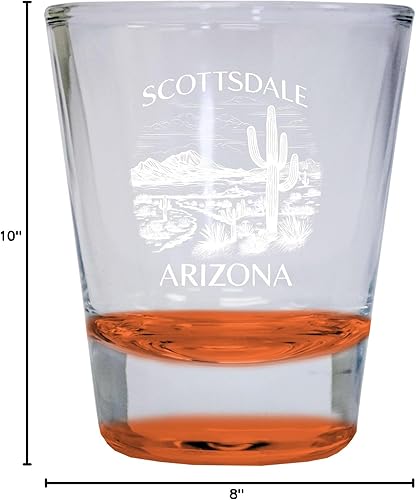 Miniatura 7 de Scottsdale Arizona Souvenir - Vaso de chupito grabado redondo de 1.5 onzas, color rojo