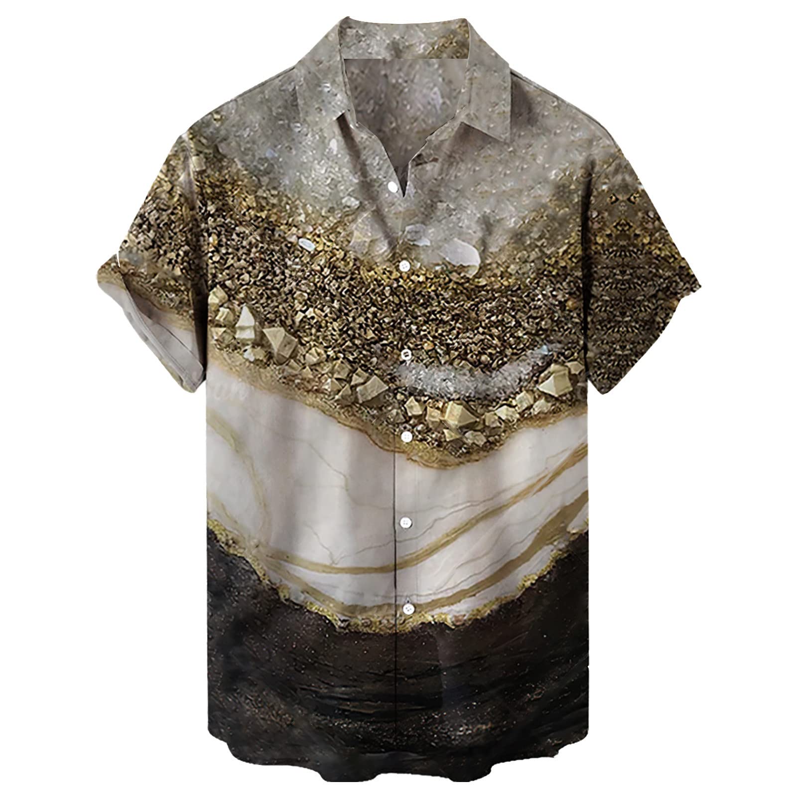 NQyIOSTropical Shirts for Men - Short Sleeve Button Down Aloha Beach Shirts with Funny Floral Hawaiian Print