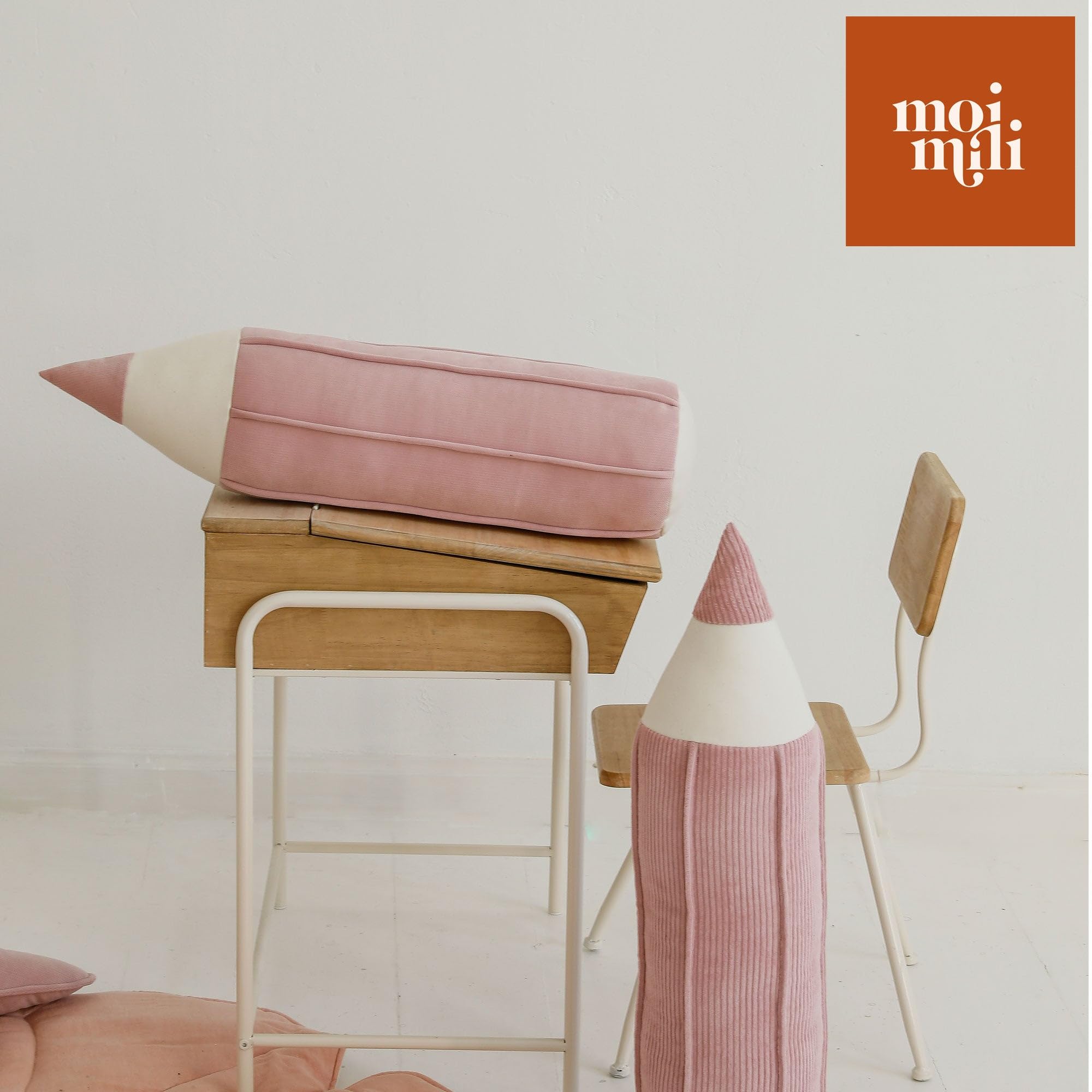 Moi Mili Dekokissen Buntstiftform Großes Kissen mit Füllung 65 x 18 cm für Jungen und Mädchen Bunststift-Kissen für Sofa Bett Kopfkissen