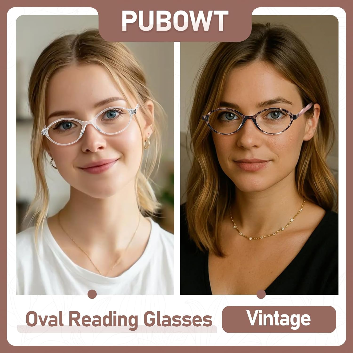 Oval Reading Glasses Women Men Blue Light Blocking Small Computer Readers Retro Fashion Frame Vintage Eyewear PT2009 image 3