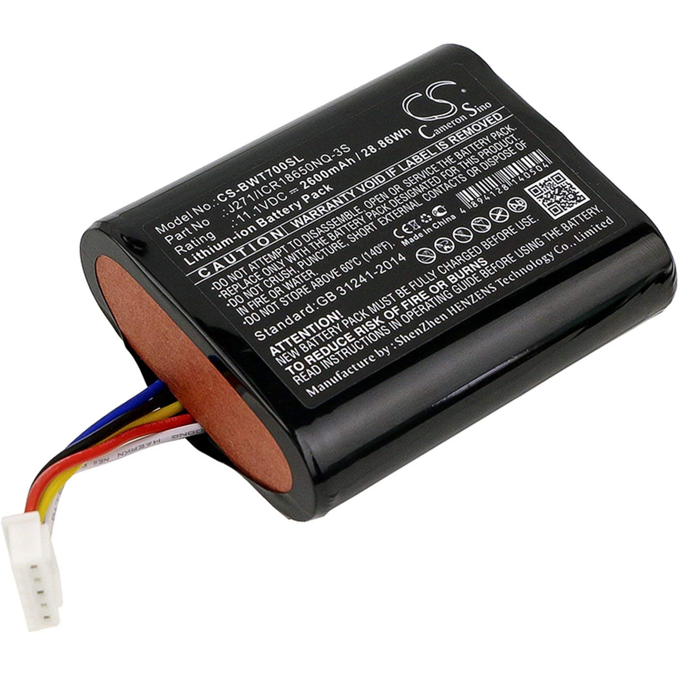 J271/ICR18650NQ-3S Battery Replacement Compatible for Bowers & Wilkins T7,