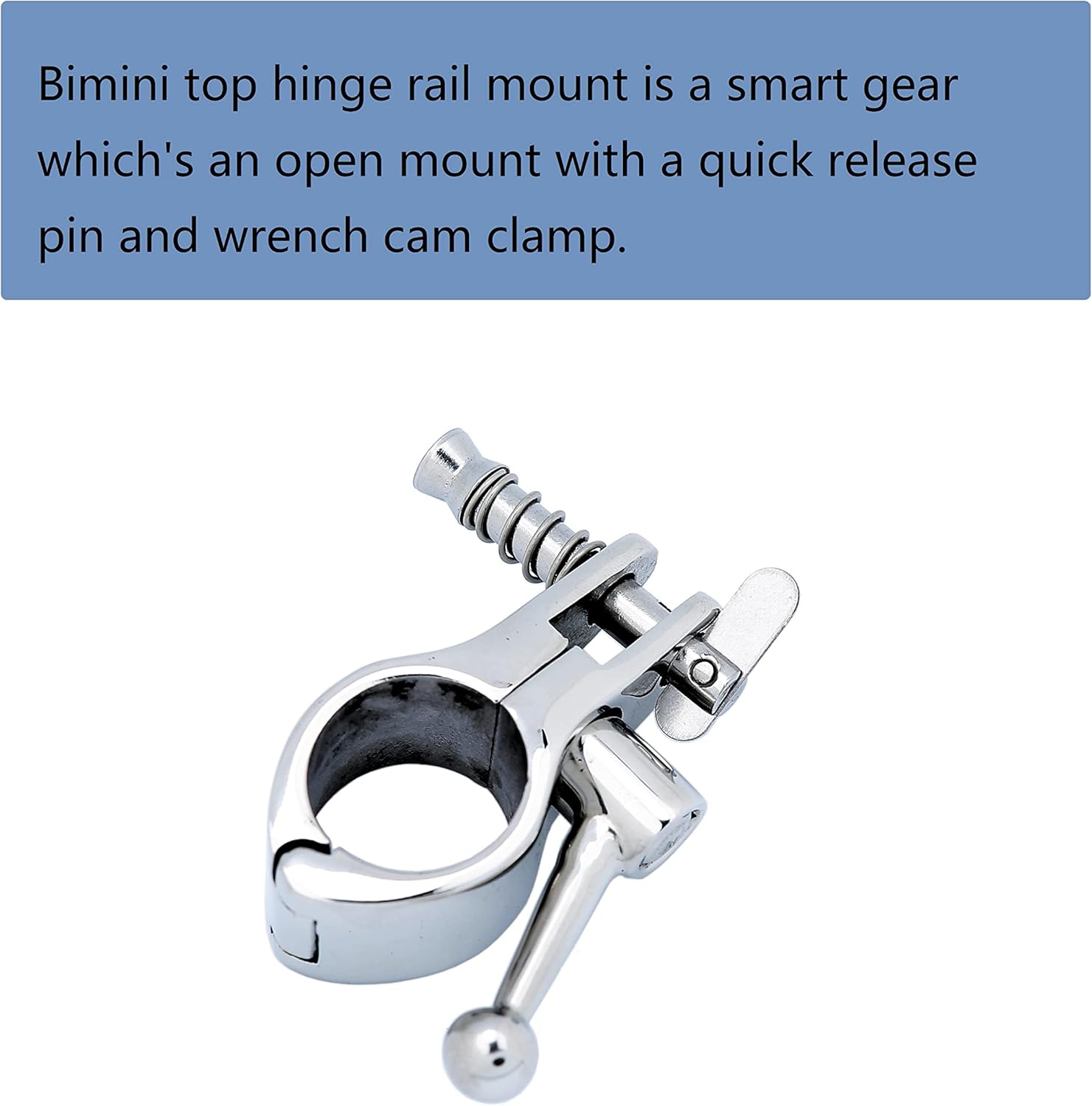 Thorn Boat Bimini Top Hinged Jaw Slide Rail Mount 316 Stainless Steel Marine Hardware Pair