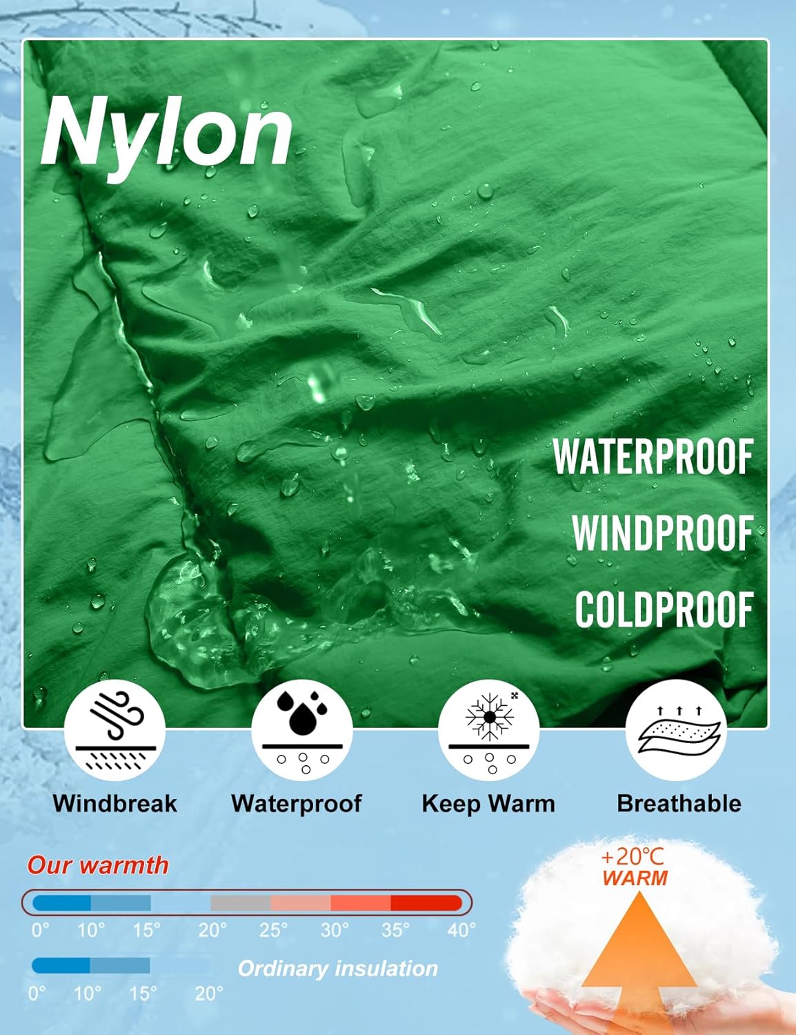 PEHMEA Women Mid-Length Puffer Hooded Jacket Winter Padded Warm Coat Thicken Outerwear Coats - Image 3