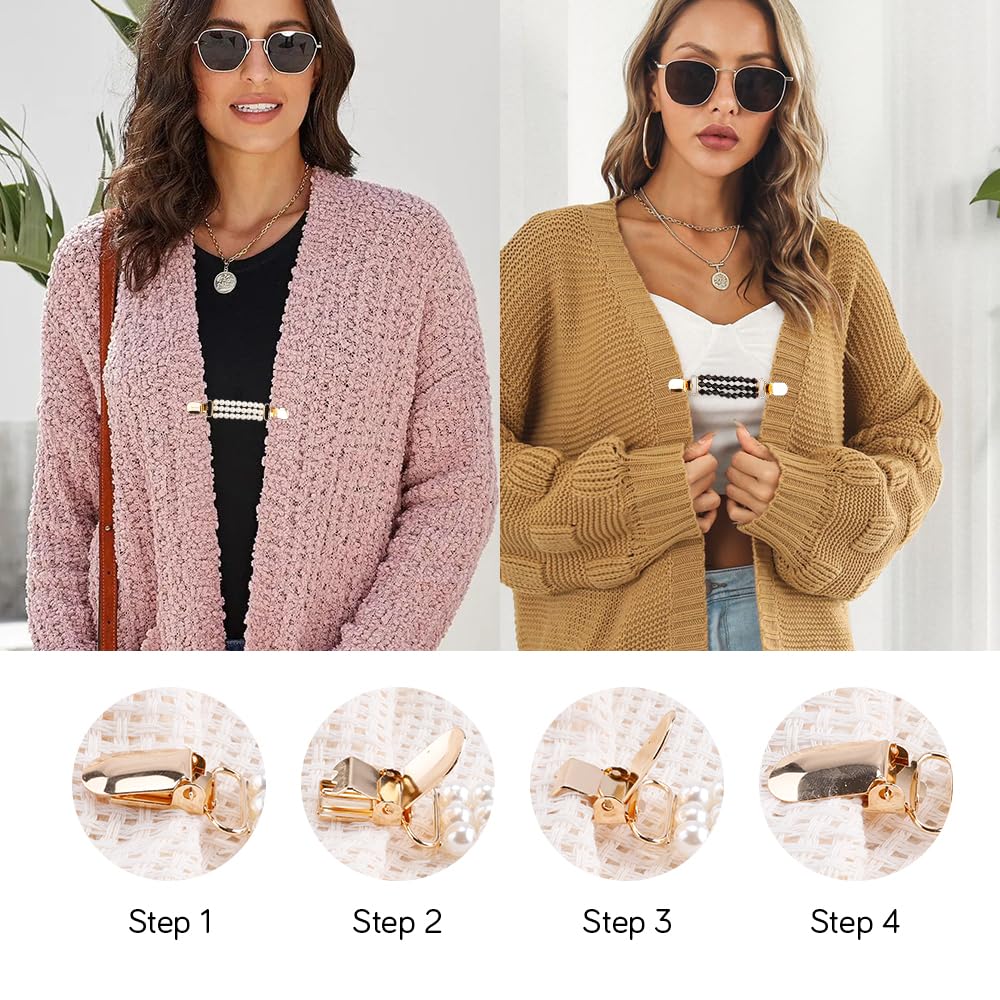 Clips de vestir, 2 clips de cincha, clips de camisa, clips de chal para mujer, clip de cintura para ropa