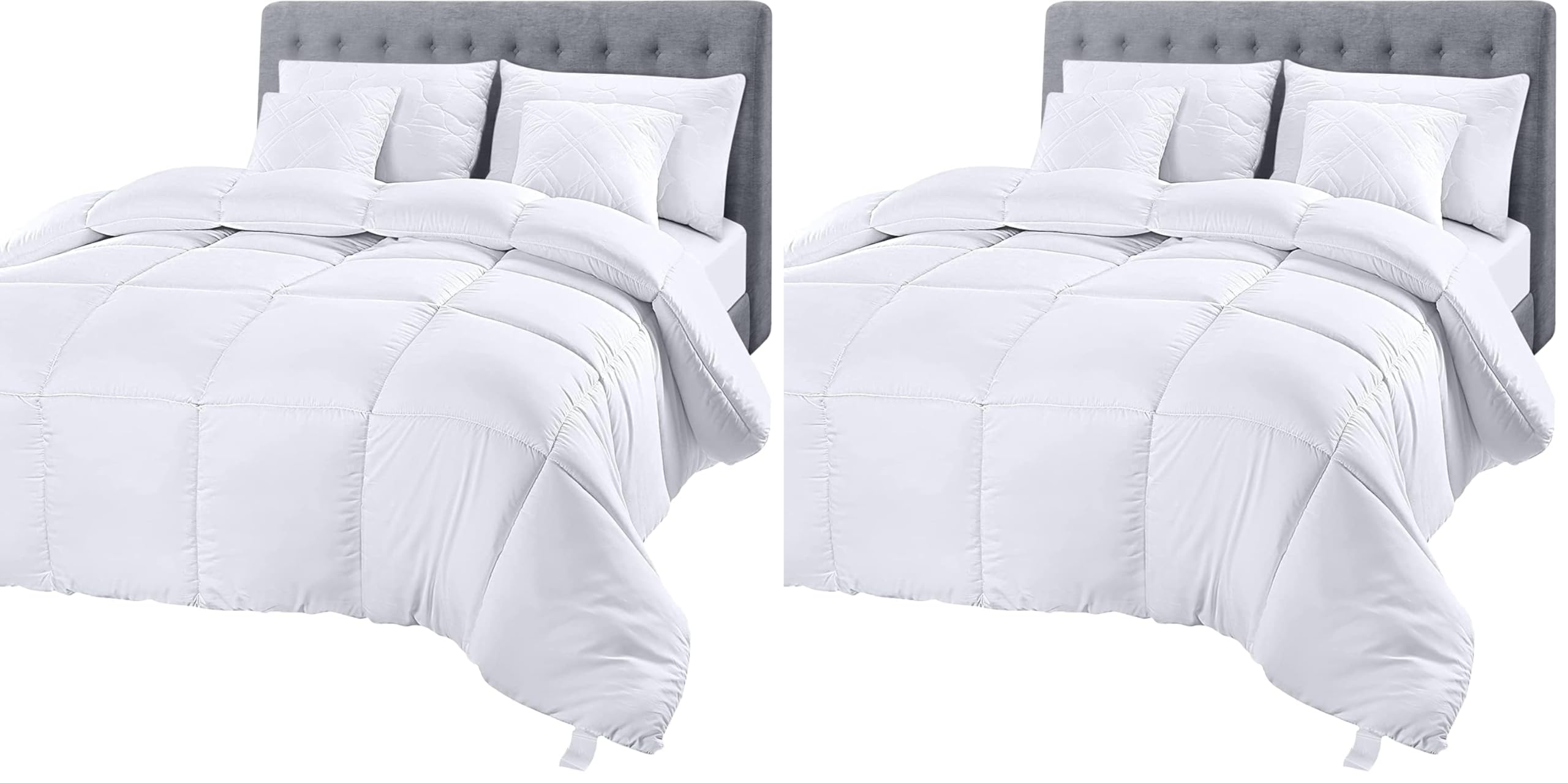 Utopia Bedding Comforter Duvet Insert, Quilted Comforter with Corner Tabs, Box Stitched Down Alternative Comforters Twin XL Size (White) (Pack of 2)