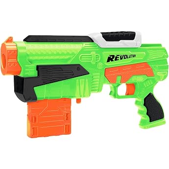 BuzzBee Air Warriors Revolution - Clip-Feed Dartblaster with 30m range and 8 long-distance darts