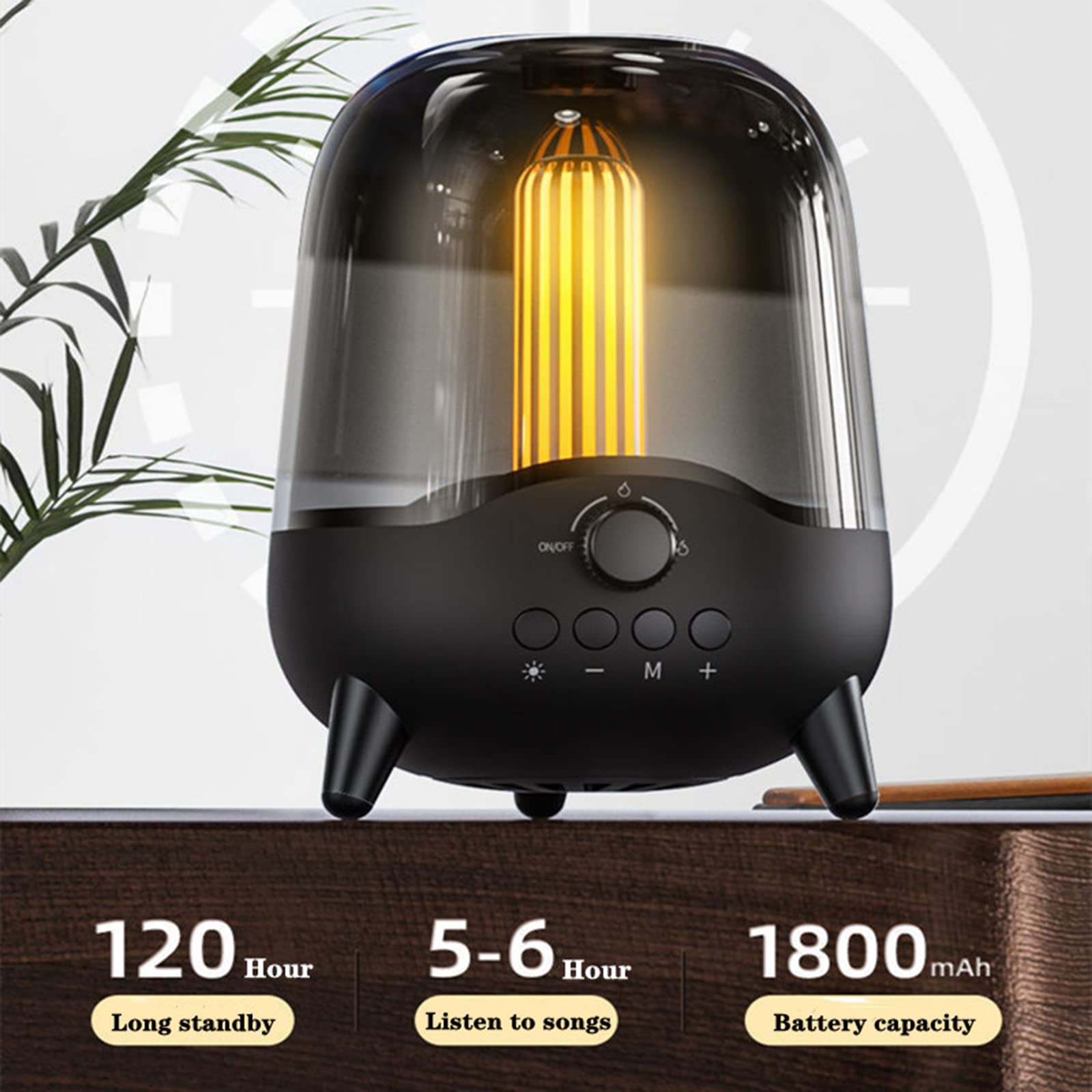 Haut-Parleur sans Fil Portable Bluetooth 5.0 intérieur/extérieur, Radio FM à lumière respiratoire LED, Batterie Audio 5 Watts 1800 mAh,Rose