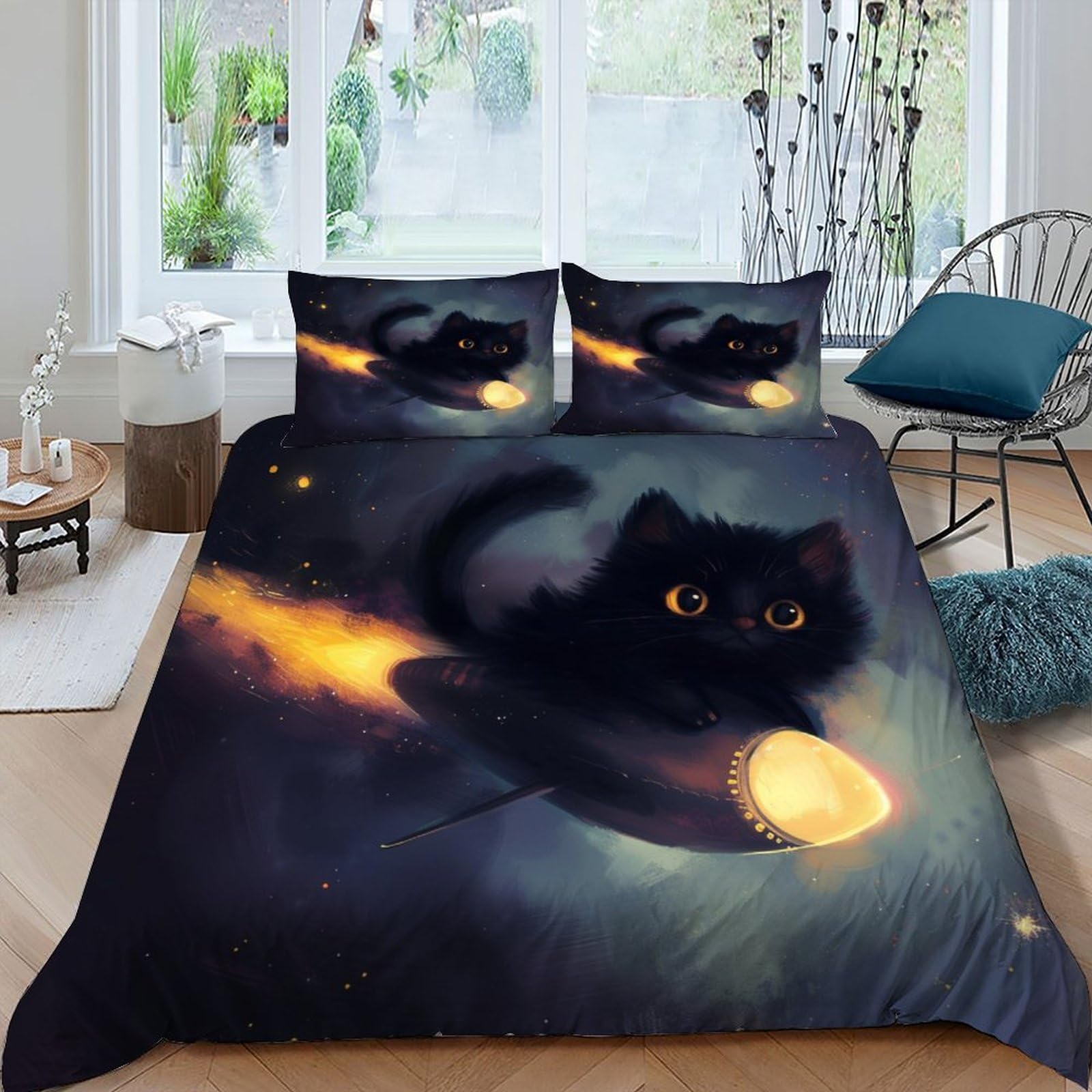 Housse de couette cheval blanc en microfibre super douce et respirante pour un sommeil serein