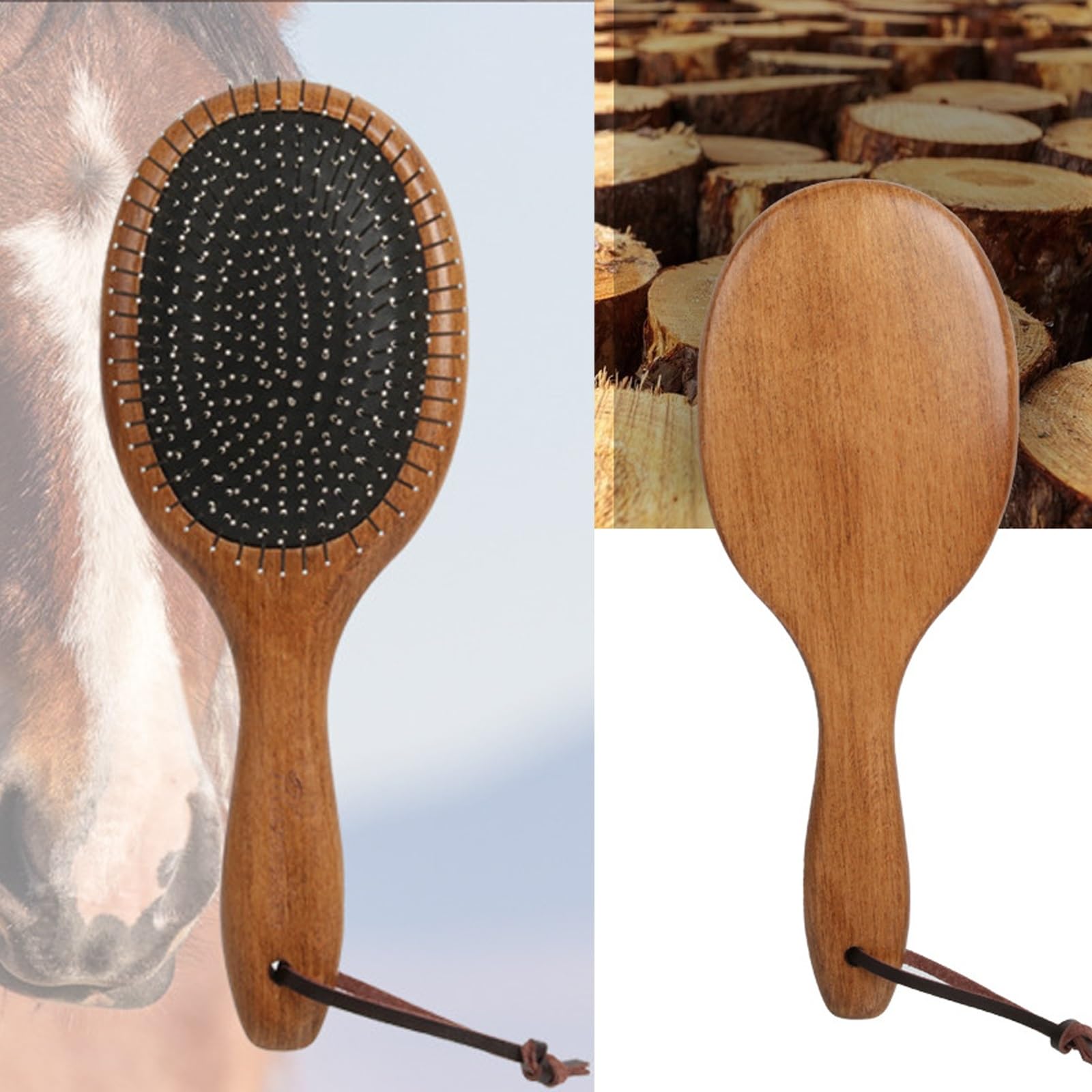 Kit de aseo de caballos, 5 piezas con cepillo para pezuñas, peine de cola, raspador de pelo, cepillo facial para cuidado equino