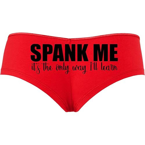 Knaughty Knickers Spank Me Its The Only Way I Will Learn I'll Red Boyshort BDSM