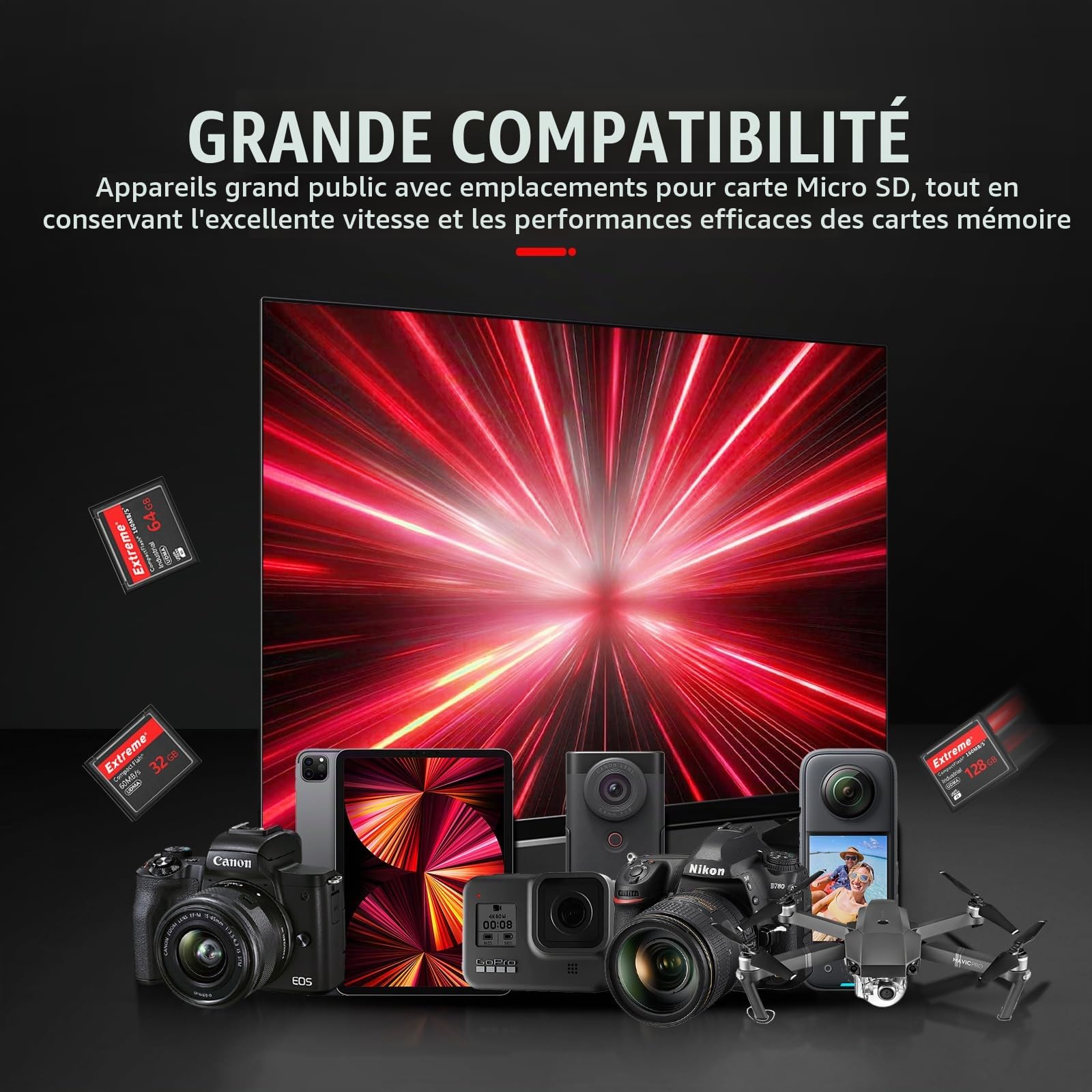 Carte compacte de mémoire Flash ogrinal Carte d'appareil Photo 64 GB