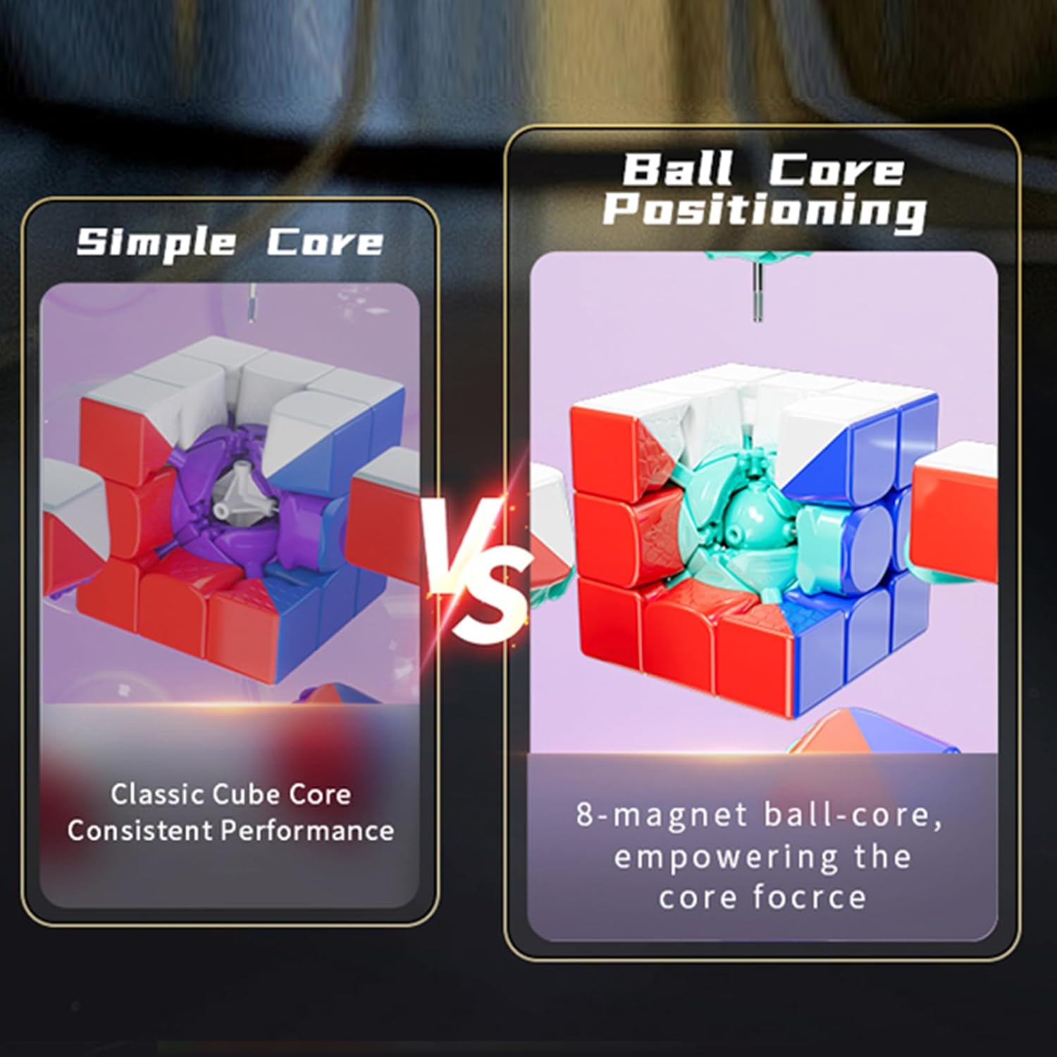 Moyu RS3M V5 2023 Ball Core UV Coated 3x3 Speed Cube with Robot-Shape Display Box, 3x3 Puzzle Cube Stickerless RS3M V5 MagLev Master Cube (MagLev+Ball-Core UV Coated)