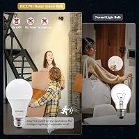 DiCUNO E27 LED Izzó Mozgásérzékelővel - 12W=100W, 1100LM, Meleg Fehér 3000K, 360° Radar Szenzor, Energiatakarékos, Beltéri-Kültéri, 2db Szet 8
